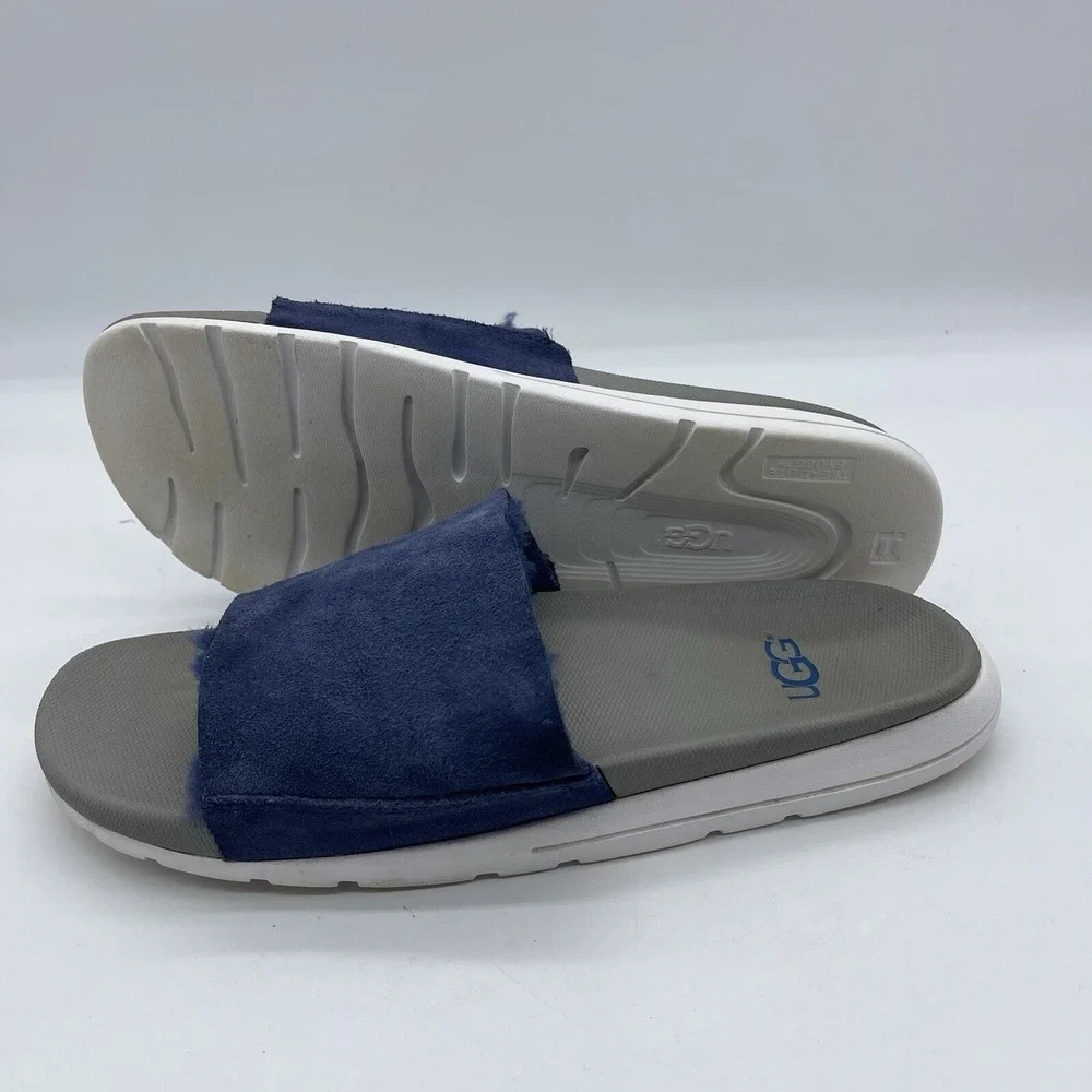 UGG Xavier Twin Face Men's Approximate Size 8 Slides Sandals Slippers Navy Blue